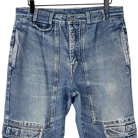 1980s Vintage Rigoletto Cargo Jeans Womens 30 High Rise Straight Utility Ankle - Picture 2 of 10